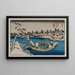 a distant view of snow on the Sumida River in Edo - Ikeda Eisen — framed artwork on a wall