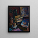 books on a table - Ilmari Aalto — framed artwork on a wall