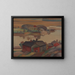 River landscape with buildings - Ilmari Aalto — framed artwork on a wall