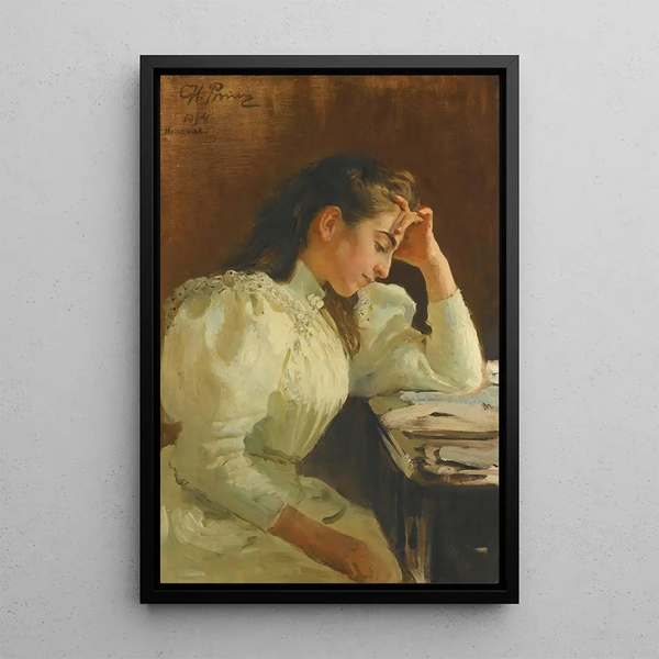 Portrait of a Neapolitan Young Girl - Ilya Efimovich Repin — framed artwork on a wall