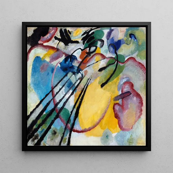 Improvisation 26 rowing - Wassily Kandinsky — framed artwork on a wall