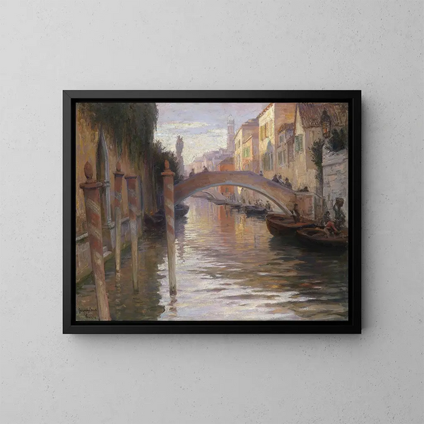 Atmosphère du soir à Venise - Imre Gergely — framed artwork on a wall