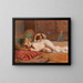 Child with a dog and a doll - Imre Gergely — framed artwork on a wall