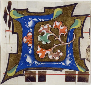 Initiale decorated L with flowers from a choir book - Anonymous — artwork view