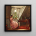 Interior painting with Anna Augusta near a window - Carl von Schmidt — framed artwork on a wall