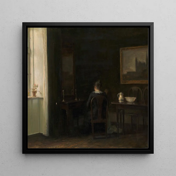 Reproduction of the painting Interior painting with the artist Émilie Heise's wife - Carl Holse
