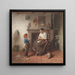 Interior painting with a little boy, a kite, and a woman - Frederik Willem Zürcher — framed artwork on a wall