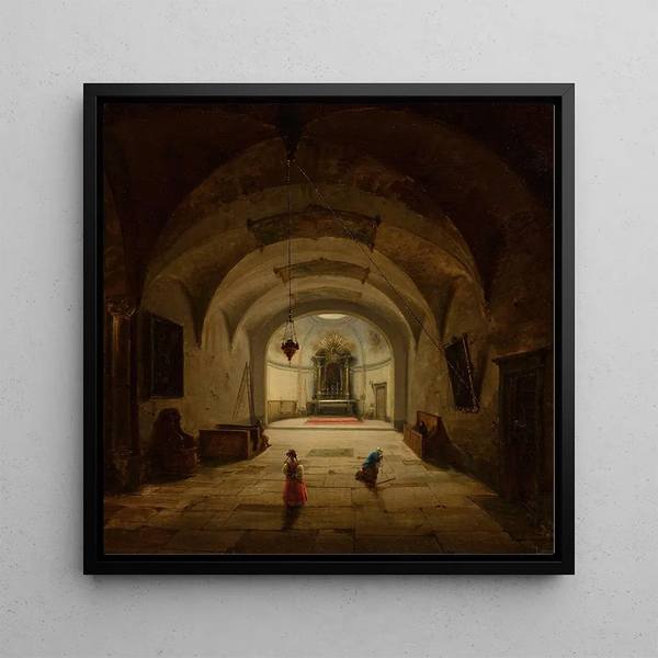 Interior of the underground chapel - Marcin Zaleski — framed artwork on a wall