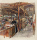 Interior of the Marché des Enfants Rouges Painting 3rd arrondissement - Frédéric Houbron — artwork view