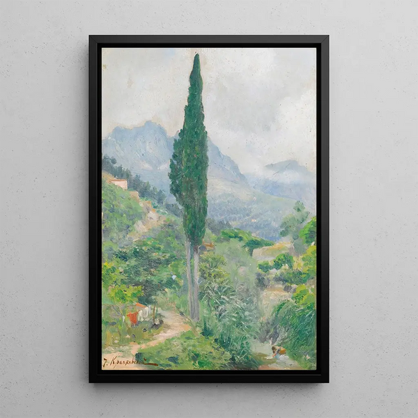 Crimea Landscape Painting - Iosif Evstafevich Krachkovsky — framed artwork on a wall