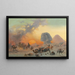 a caravan in the desert during a simoon - Ippolito Caffi — framed artwork on a wall