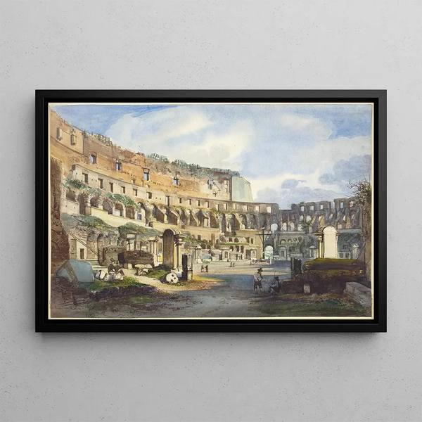 Interior of the Colosseum - Ippolito Caffi — framed artwork on a wall
