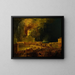 the Fireworks of the Girandole from Castel Sant'Angelo in Rome - Ippolito Caffi — framed artwork on a wall