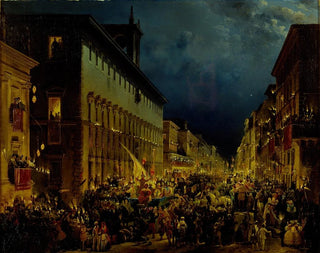 Evening in Rome - Ippolito Caffi — artwork view