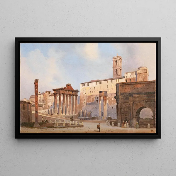The Roman Forum - Ippolito Caffi — framed artwork on a wall