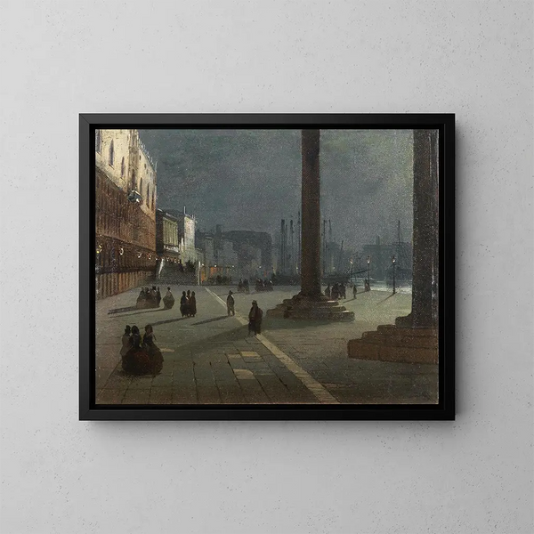 Venezia, Môle de San Marco - Ippolito Caffi — framed artwork on a wall