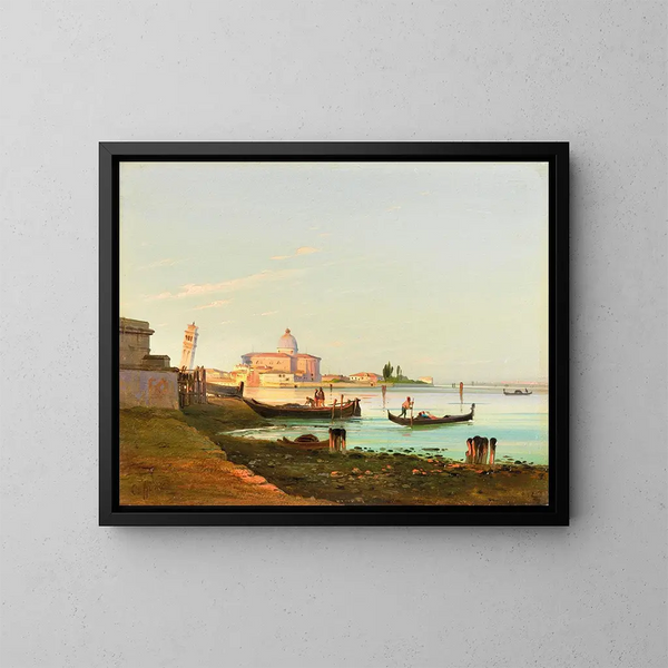 Vue de San Pietro di Castello à Venise - Ippolito Caffi — framed artwork on a wall