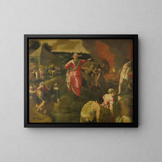 Parable of the wheat and the tares - Isaac Claesz van Swanenburg — framed artwork on a wall