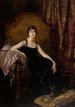 Portrait of an elegant lady and her dog - Isaac Cohen — artwork view