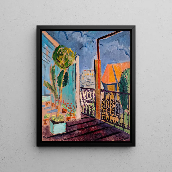 View from the studio window - Isaac Grünewald — framed artwork on a wall