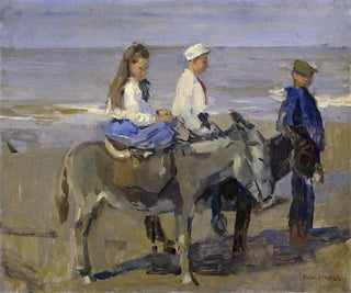 Boy and Girl on Donkeys - Isaac Israëls — artwork view