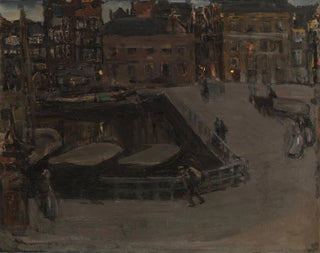 Damrak at Night - Isaac Israëls — artwork view
