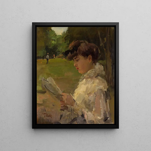 Girl Reading - Isaac Israëls — framed artwork on a wall