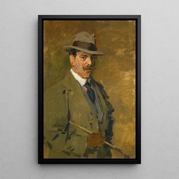 Hunter holding a riding crop - Isaac Israëls — framed artwork on a wall