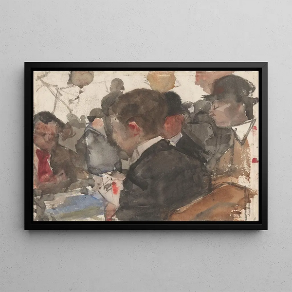 Men playing cards in a café - Isaac Israëls — framed artwork on a wall