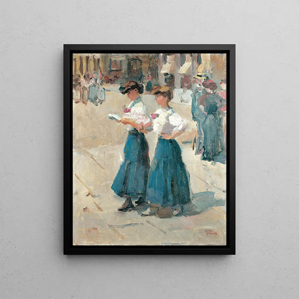 Midinettes On The Place Vendôme Paris - Isaac Israëls — framed artwork on a wall