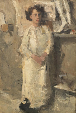 Isaac Israls - Portrait of the artist Theo Nieuwenhuis in his studio.webp