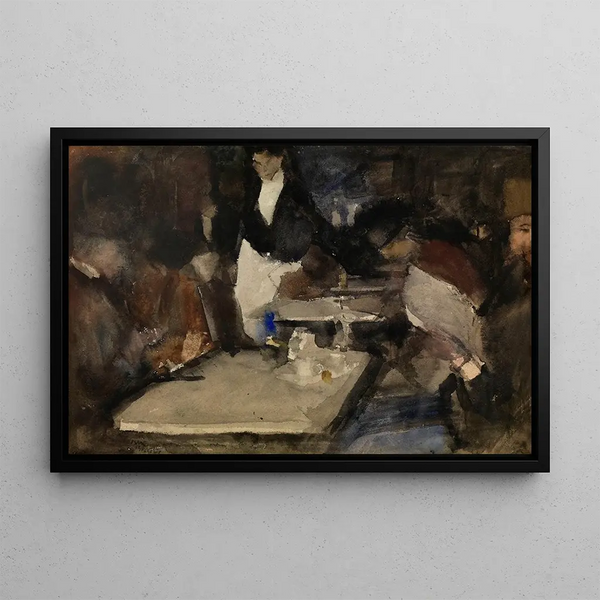 Restaurant Mille Colonnes Painting in Amsterdam - Isaac Israëls — framed artwork on a wall