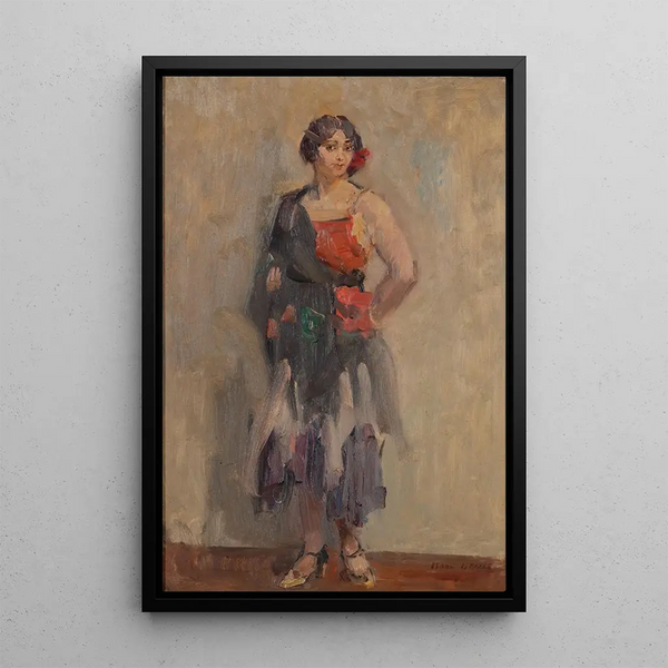 Young girl standing - Isaac Israëls — framed artwork on a wall