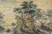River landscape painting with house on a rocky island - Isaac Major — artwork view