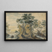 River landscape painting with house on a rocky island - Isaac Major — framed artwork on a wall