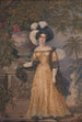 Lady Rowe standing on a terrace with a Jamaican landscape in moonlight - Isaac Mendes Belisario — artwork view