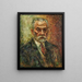 Portrait of a man - Isaac Ryback — framed artwork on a wall