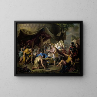 The Death of Epaminondas - Isaac Walraven — framed artwork on a wall