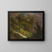 Forest landscape with waterfall - Isaak Fürstenberger — framed artwork on a wall