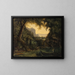River landscape with nude sailor - Isaak Fürstenberger — framed artwork on a wall