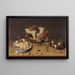 still life with fruits and flowers - Isaak Soreau — framed artwork on a wall