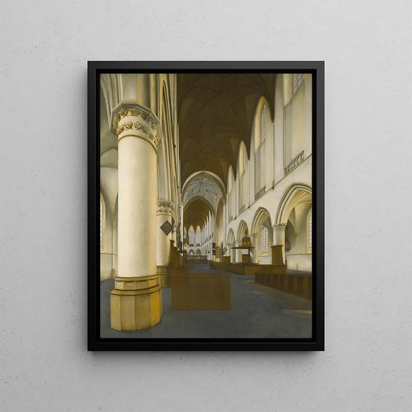Interior of the Saint Bavo Church in Haarlem - Isaak van Nickelen — framed artwork on a wall