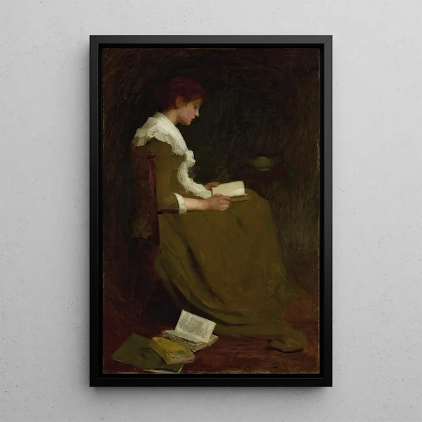 Girl Reading - Isabel Codrington — framed artwork on a wall