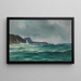Northern coast with sailboat painting - Isak Elias Refsnaes — framed artwork on a wall