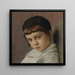 Portrait of a young boy with a peyot - Isidor Kaufmann — framed artwork on a wall