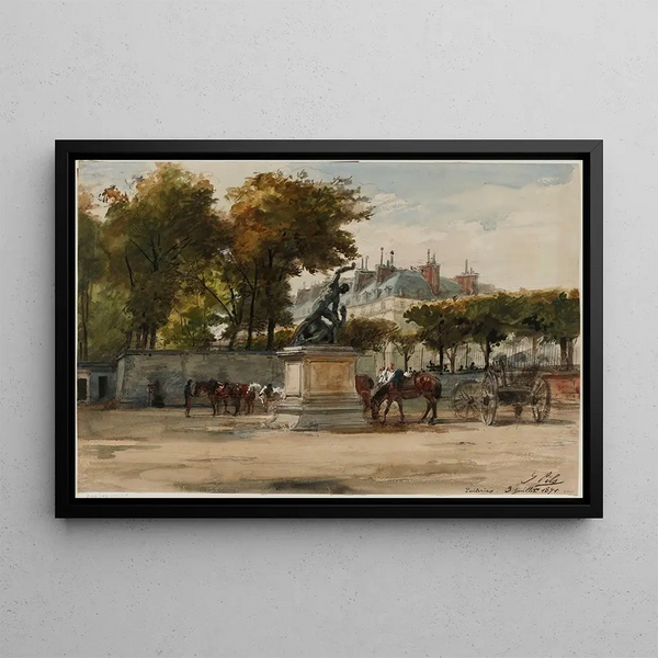 Artillerymen at the Tuileries, July 9, 1871 - Isidore Pils — framed artwork on a wall