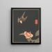 Swallow and Camellia - Itō Jakuchū — framed artwork on a wall