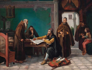 Christophe Colomb at the La Rábida Monastery - Italian School — artwork view