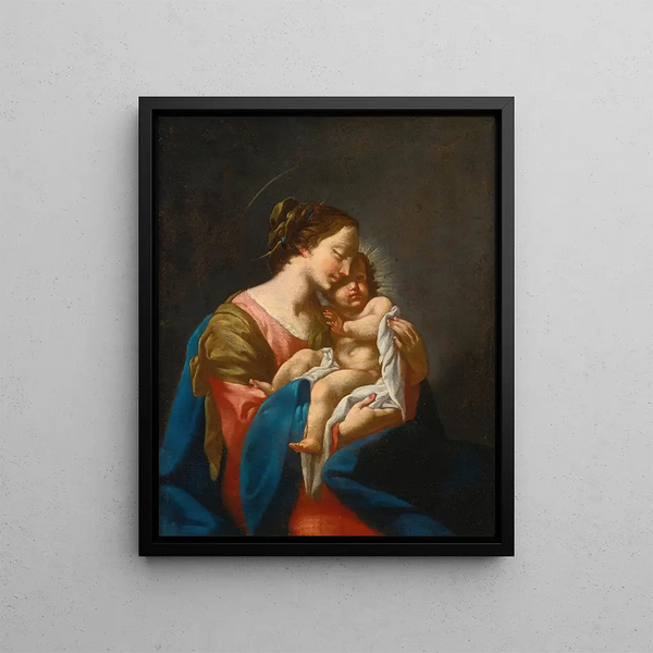 Virgin and Child - Italian School — framed artwork on a wall