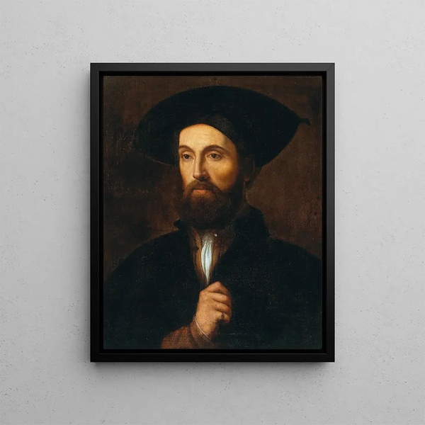 Portrait of a Man - Italian School — framed artwork on a wall